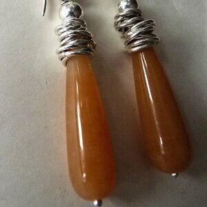 Paola Valentini orange quartzite sterling silver dangle earrings